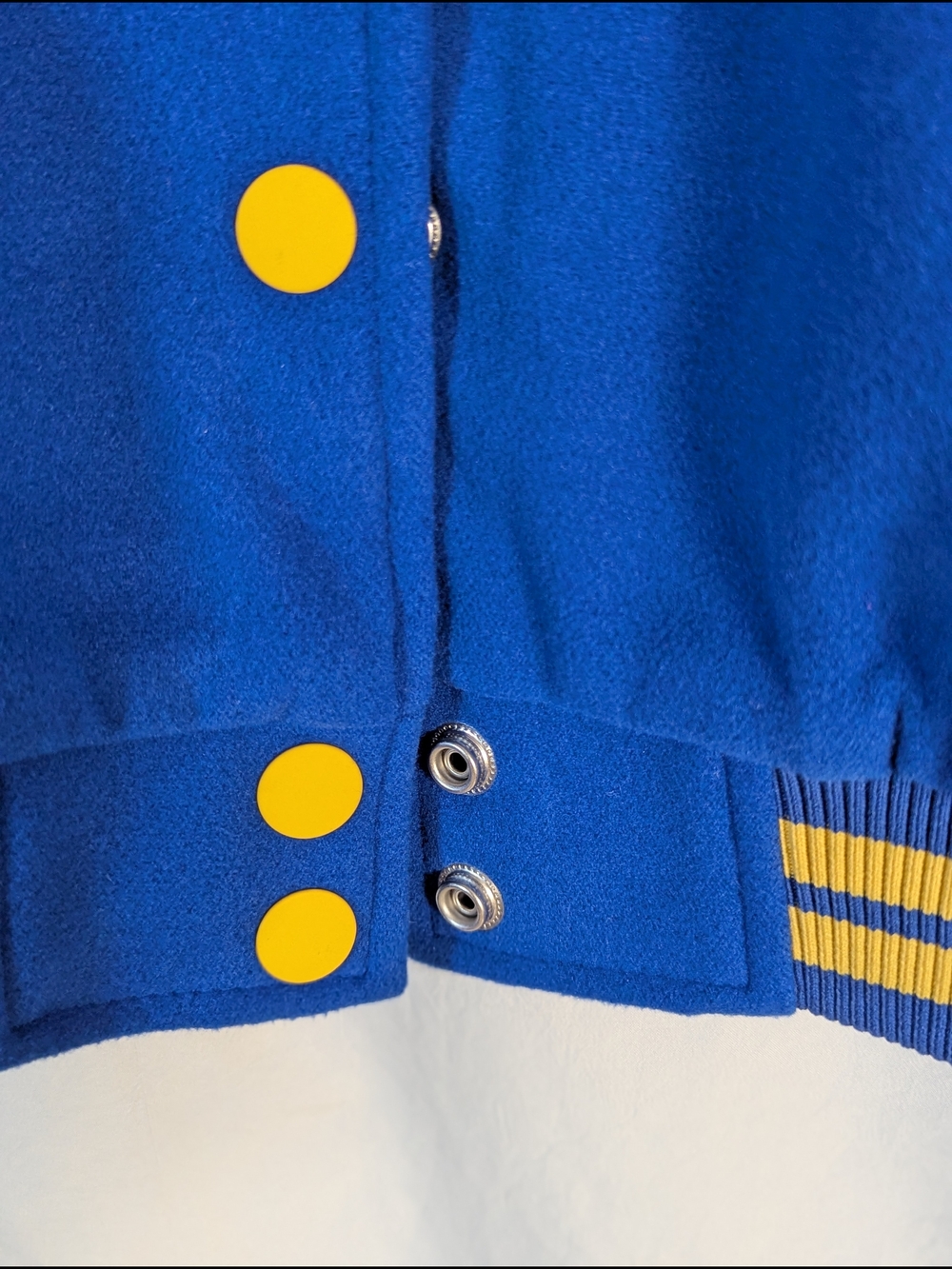 wild fable Blue and Yellow Button-Up Varsity Jacket XS NEW - Picture 8 of 11